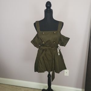 Off the shoulder button down shirt